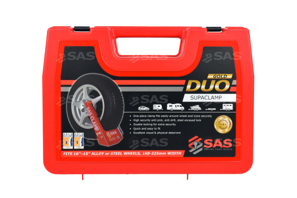 SAS Supaclamp Duo Gold Wheel Clamp Red Plastic Case 9900011