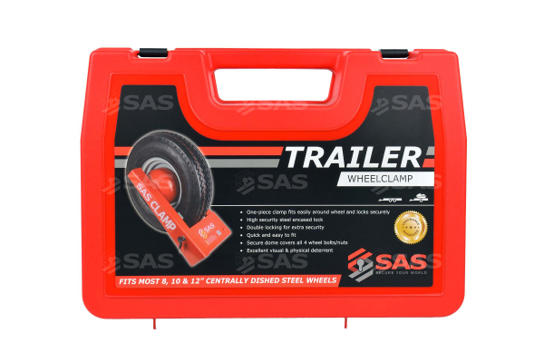 SAS Trailer Clamp Wheel Clamp Red Plastic Case 9900011