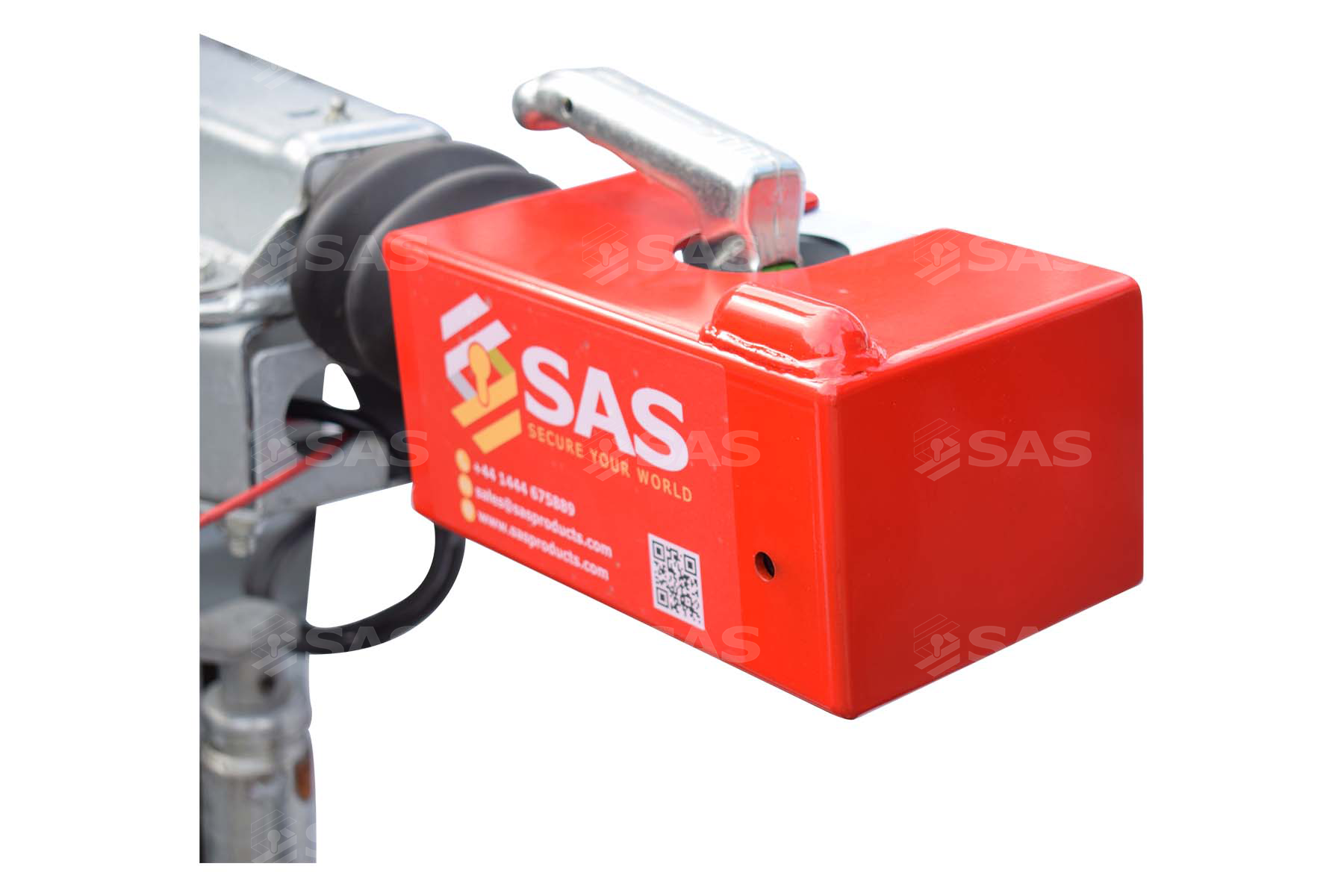 SAS Fort Hitch lock shown locked onto ALKO Hitch