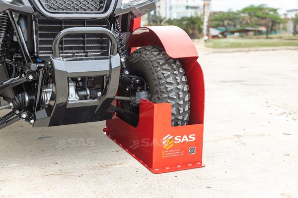 Clamp locked onto Quadbike wheel