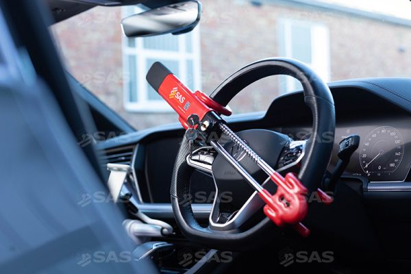 SAS Steering Wheel Lock fitted on vehicle